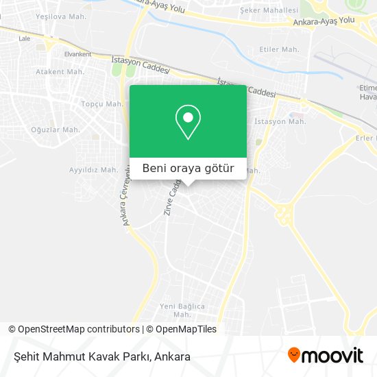 Şehit Mahmut Kavak Parkı harita