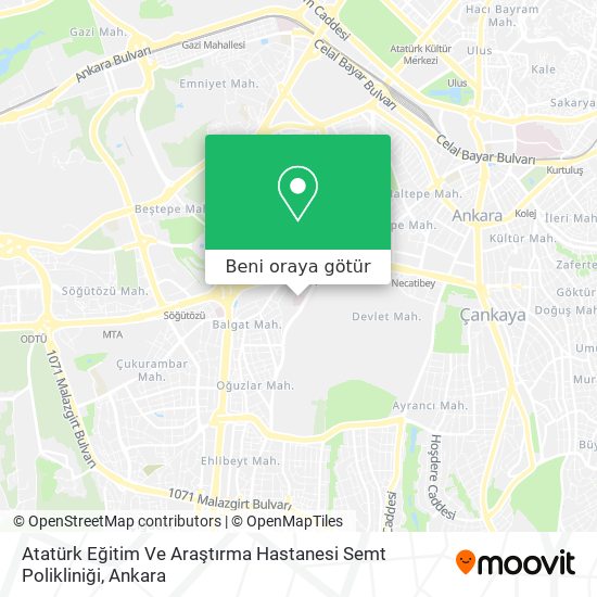 Atatürk Eğitim Ve Araştırma Hastanesi Semt Polikliniği harita