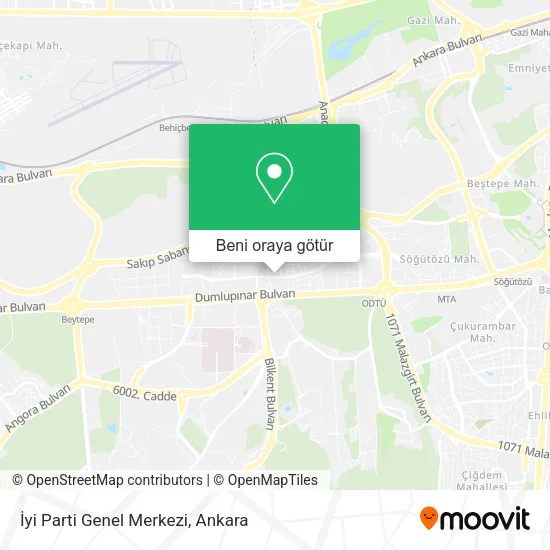 İyi Parti Genel Merkezi harita