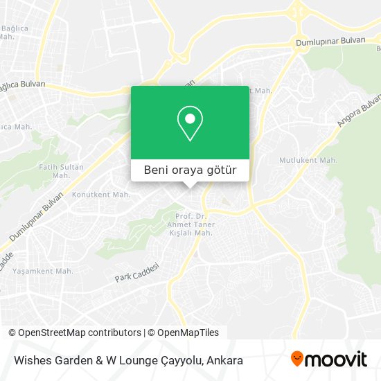 Wishes Garden & W Lounge Çayyolu harita