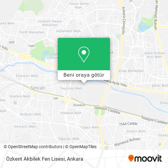 Özkent Akbilek Fen Lisesi harita