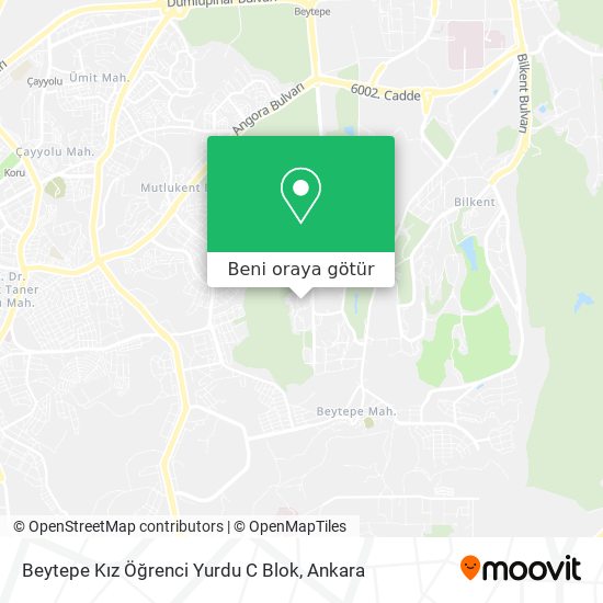 Beytepe Kız Öğrenci Yurdu C Blok harita