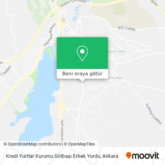 Kredi Yurtlar Kurumu Gölbaşı Erkek Yurdu harita