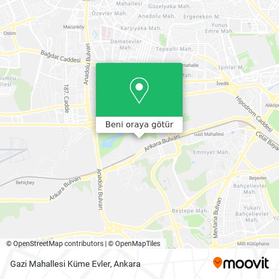 Gazi Mahallesi Küme Evler harita