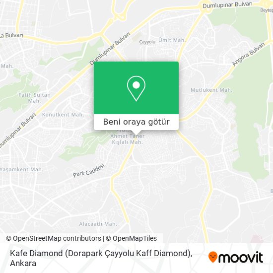 Kafe Diamond (Dorapark Çayyolu Kaff Diamond) harita