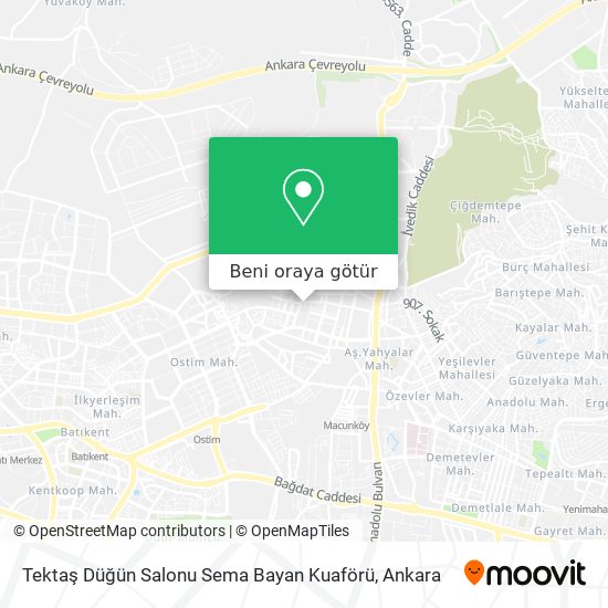 Tektaş Düğün Salonu Sema Bayan Kuaförü harita