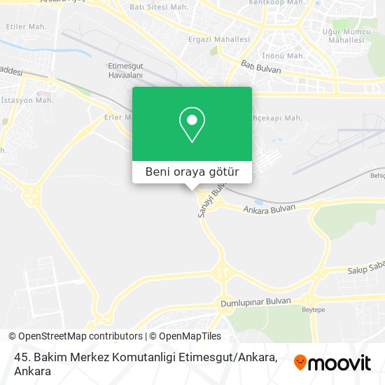 45. Bakim Merkez Komutanligi Etimesgut / Ankara harita