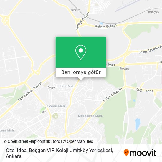 Özel İdeal Beşgen VIP Koleji Ümitköy Yerleşkesi harita