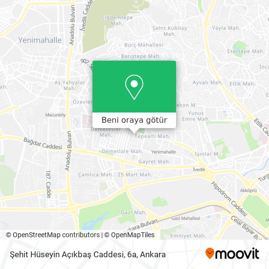 Şehit Hüseyin Açıkbaş Caddesi, 6a harita
