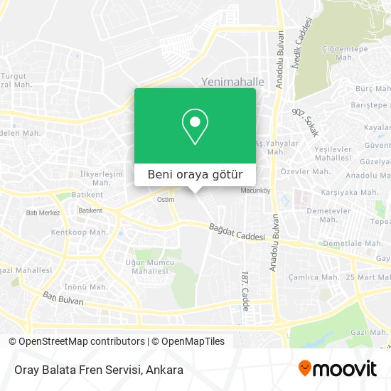 Oray Balata Fren Servisi harita