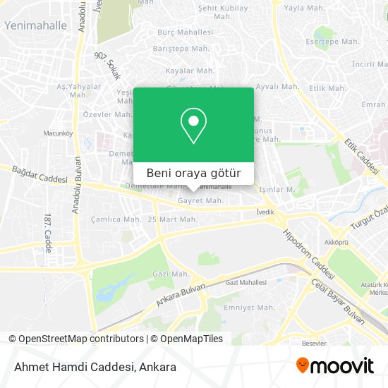 Ahmet Hamdi Caddesi harita