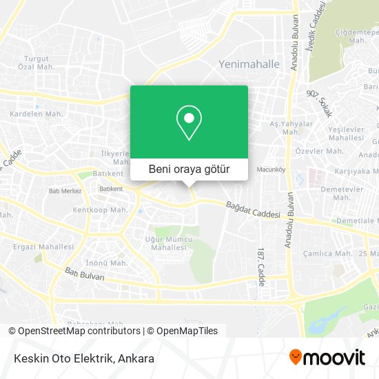 Keskin Oto Elektrik harita