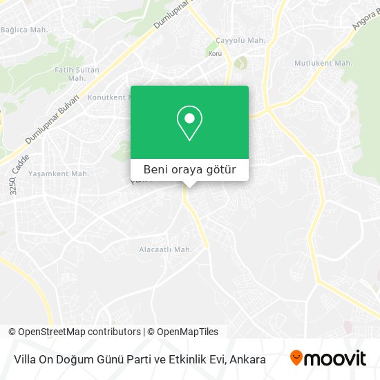 Villa On Doğum Günü Parti ve Etkinlik Evi harita