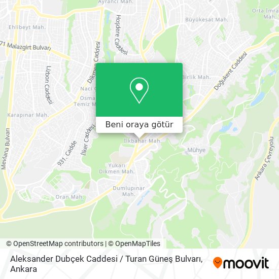 Aleksander Dubçek Caddesi / Turan Güneş Bulvarı harita