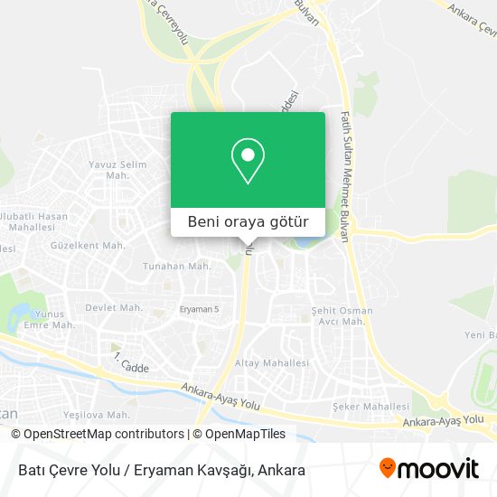 Batı Çevre Yolu / Eryaman Kavşağı harita