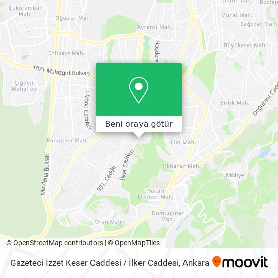 Gazeteci İzzet Keser Caddesi / İlker Caddesi harita