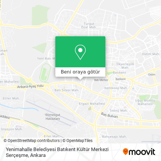 Yenimahalle Belediyesi Batıkent Kültür Merkezi Serçeşme harita