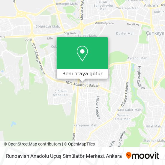 Runoavian Anadolu Uçuş Simülatör Merkezi harita