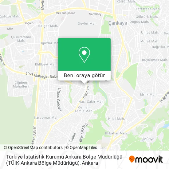 Türkiye İstatistik Kurumu Ankara Bölge Müdürlüğü (TÜIK-Ankara Bölge Müdürlügü) harita