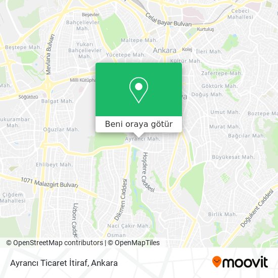 Ayrancı Ticaret İtiraf harita