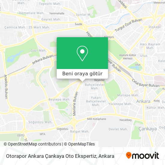 Otorapor Ankara Çankaya Oto Ekspertiz harita