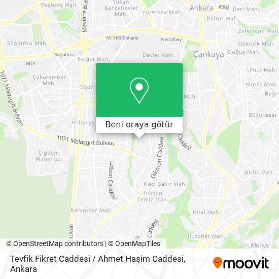Tevfik Fikret Caddesi / Ahmet Haşim Caddesi harita