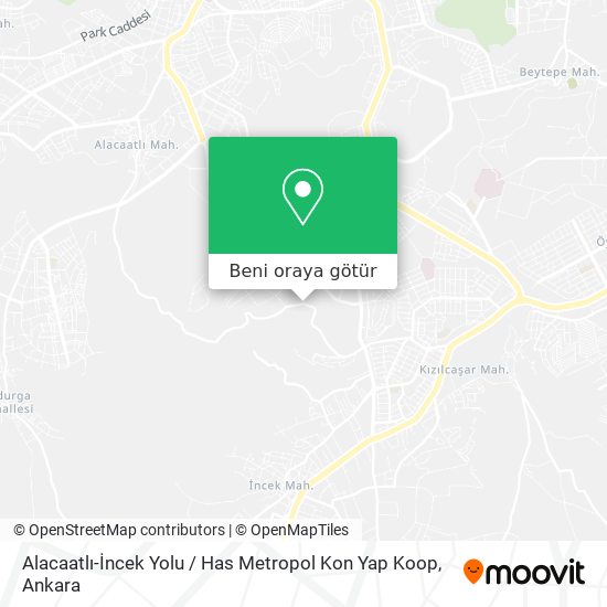 Alacaatlı-İncek Yolu / Has Metropol Kon Yap Koop harita