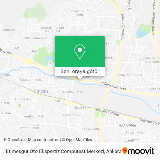 Etimesgut Oto Ekspertiz Computest Merkezi harita