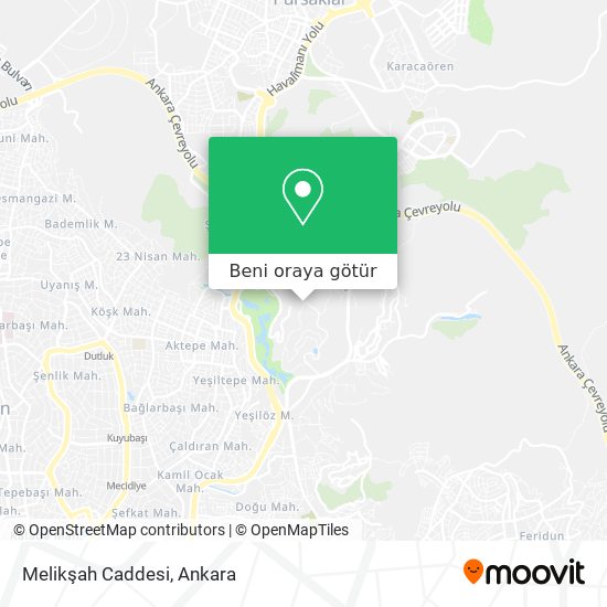 Melikşah Caddesi harita