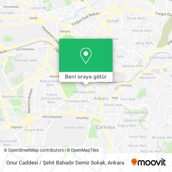 Onur Caddesi / Şehit Bahadır Demir Sokak harita