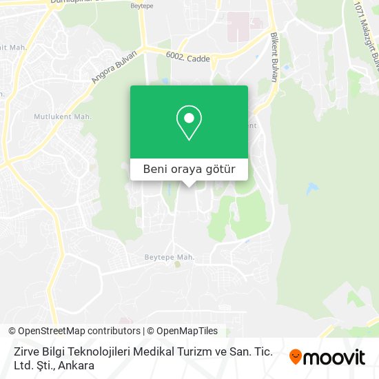 Zirve Bilgi Teknolojileri Medikal Turizm ve San. Tic. Ltd. Şti. harita