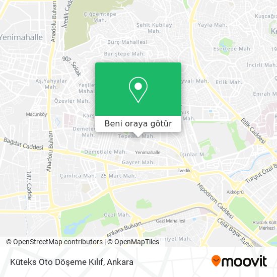 Küteks Oto Döşeme Kılıf harita