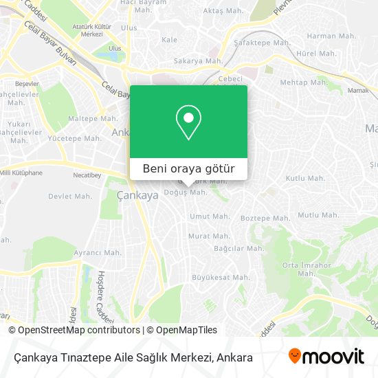 Çankaya Tınaztepe Aile Sağlık Merkezi harita