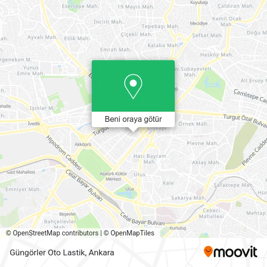Güngörler Oto Lastik harita