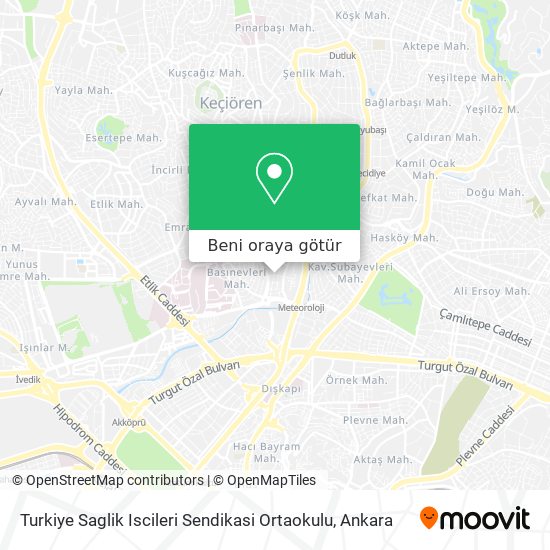 Turkiye Saglik Iscileri Sendikasi Ortaokulu harita