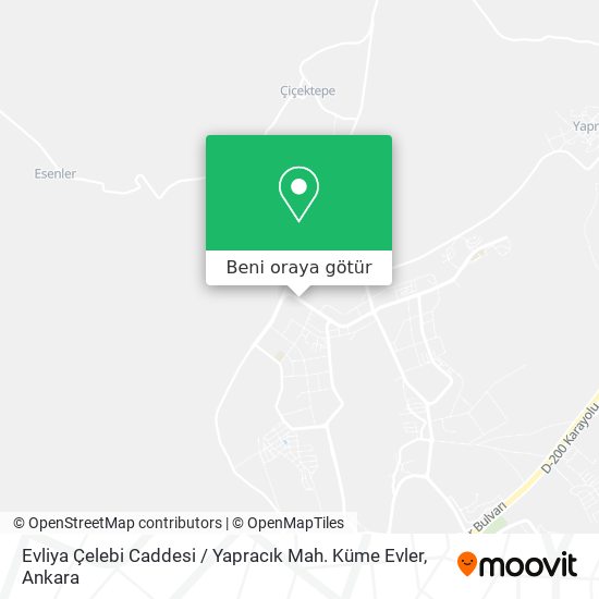 Evliya Çelebi Caddesi / Yapracık Mah. Küme Evler harita