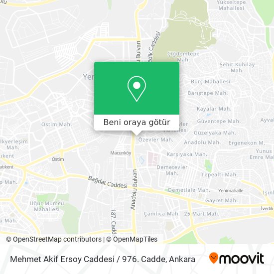 Mehmet Akif Ersoy Caddesi / 976. Cadde harita