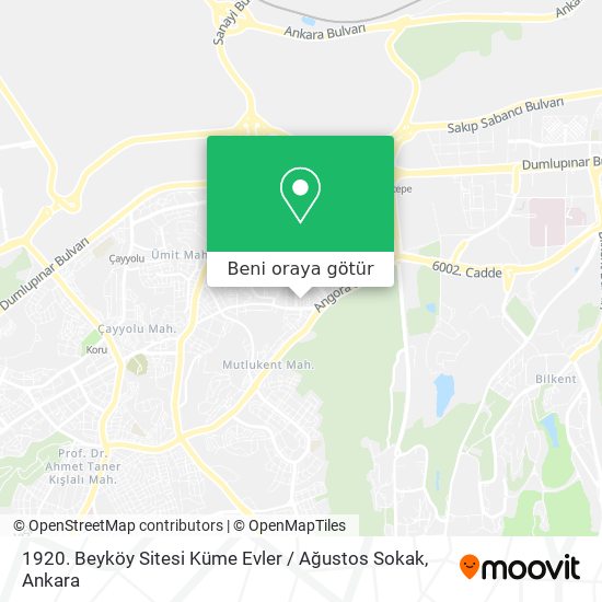 1920. Beyköy Sitesi Küme Evler / Ağustos Sokak harita