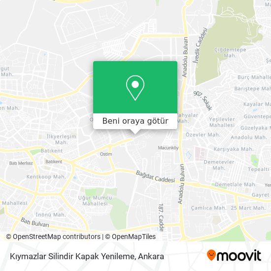 Kıymazlar Silindir Kapak Yenileme harita