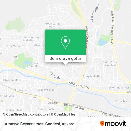 Amasya Beyannamesi Caddesi harita