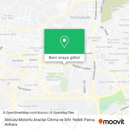 Akkuzu Motorlu Araclar Cıkma ve Sıfır Yedek Parca harita