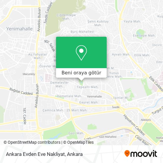 Ankara Evden Eve Nakliyat harita
