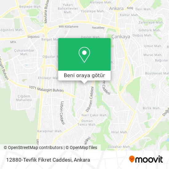 12880-Tevfik Fikret Caddesi harita