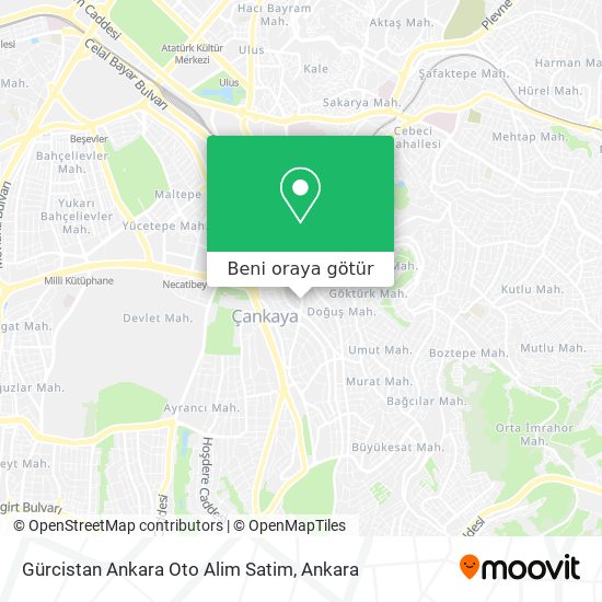 Gürcistan Ankara Oto Alim Satim harita