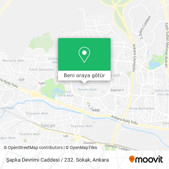 Şapka Devrimi Caddesi / 232. Sokak harita