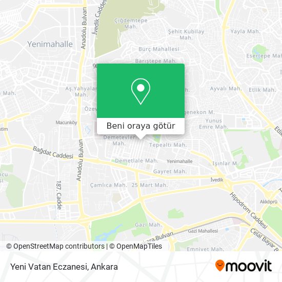 Yeni Vatan Eczanesi harita