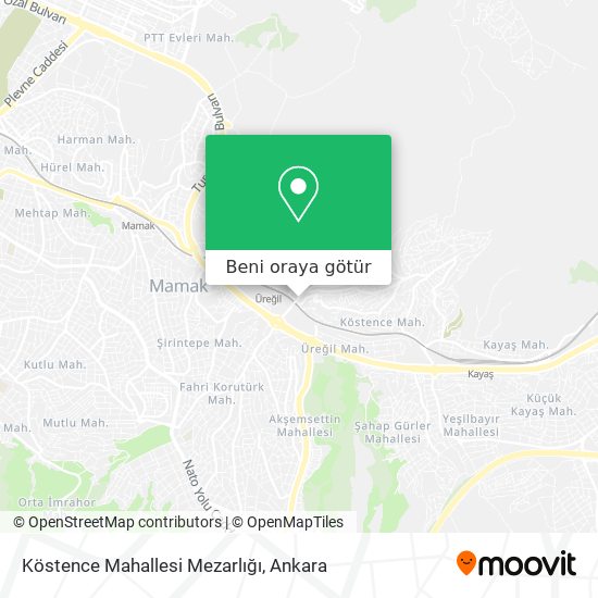 Köstence Mahallesi Mezarlığı harita