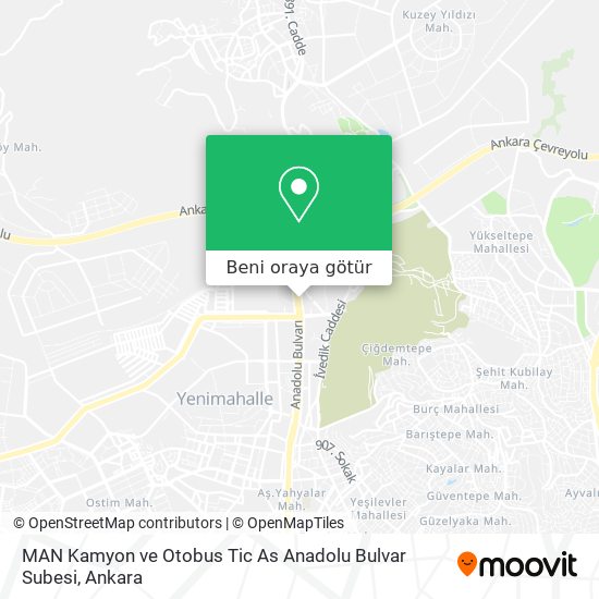MAN Kamyon ve Otobus Tic As Anadolu Bulvar Subesi harita