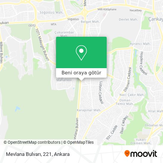 Mevlana Bulvarı, 221 harita
