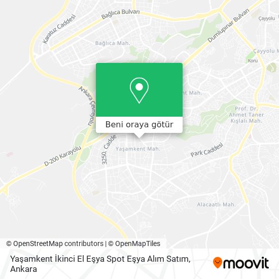 Yaşamkent İkinci El Eşya Spot Eşya Alım Satım harita